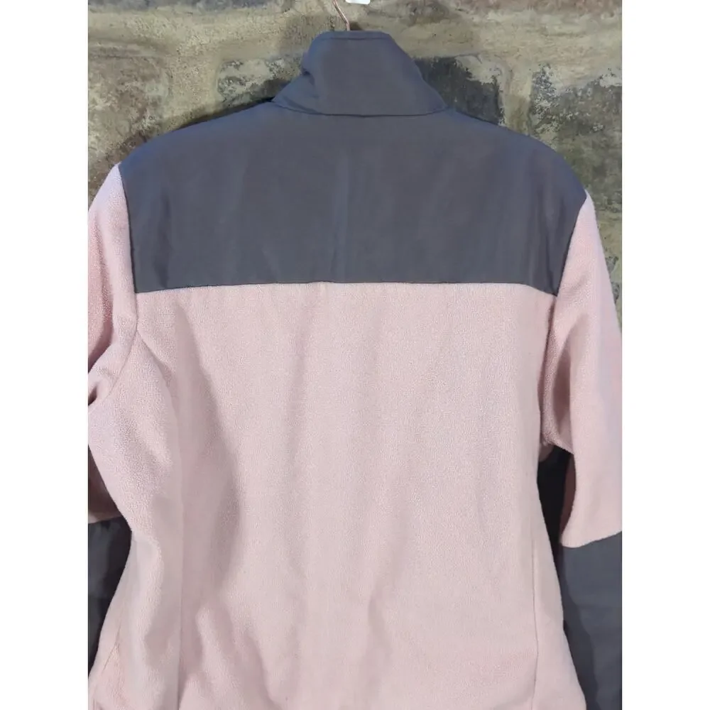 Free Country Jacket Woman's Medium Pink Gray Fleece Full Zip Gorpcore Outdoors‎